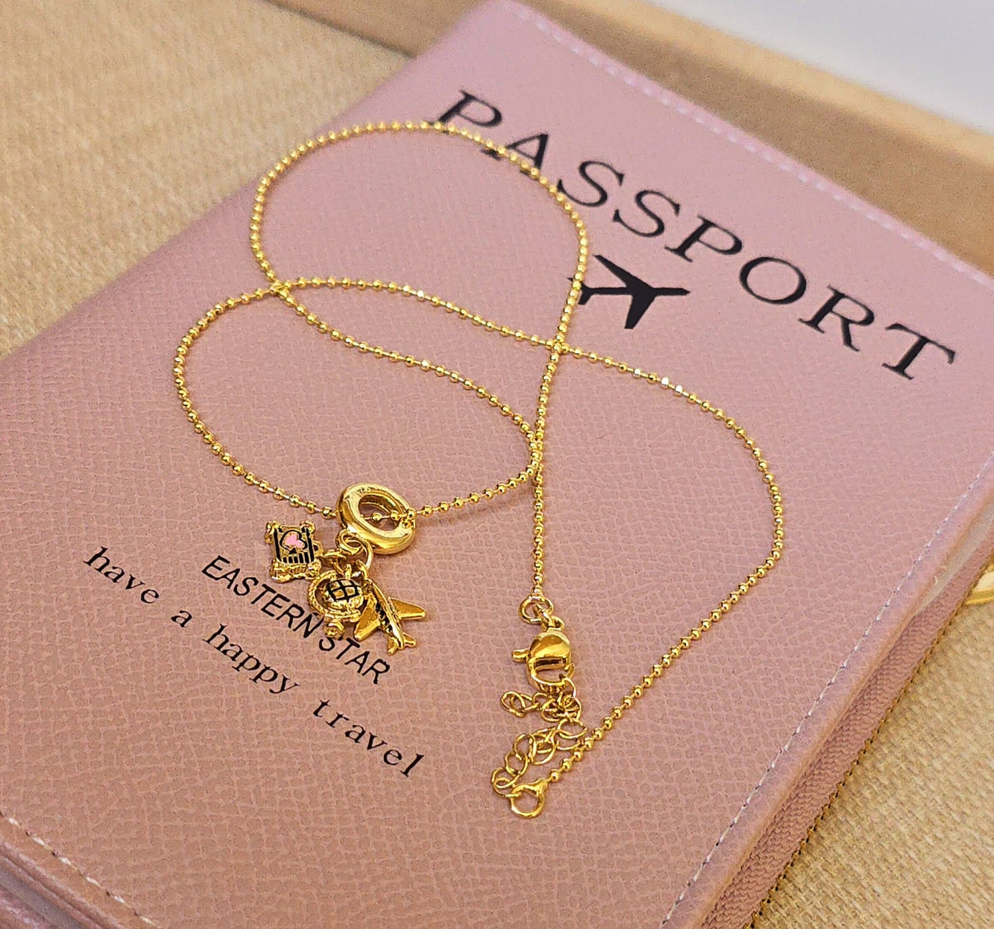 Pink Airplane Necklace