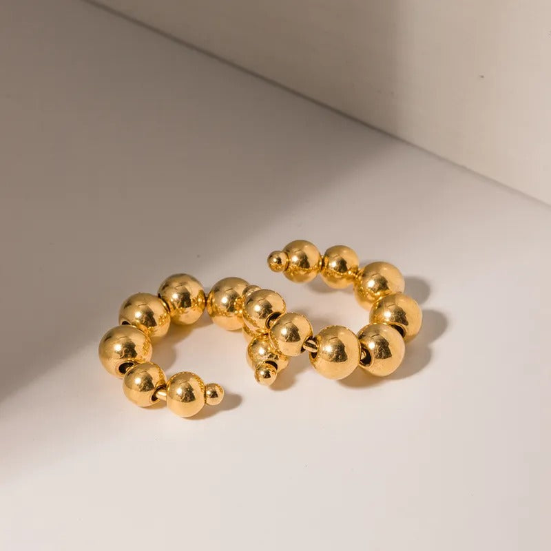 Golden Beads Ear Cuffs