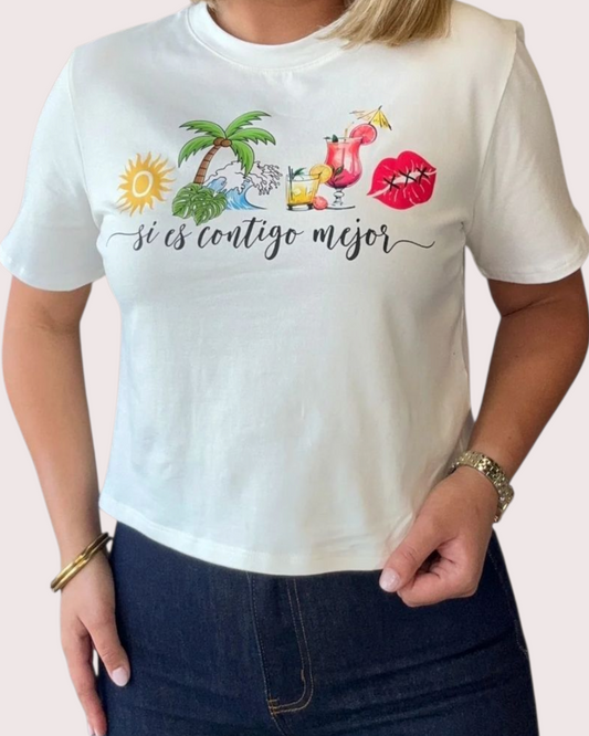 Si es contigo mejor Camiseta