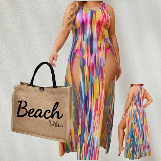 Bundle Shop The Summer Look Purple Curvy - 2 Piezas (1 Swimwear + 1 Cartera)