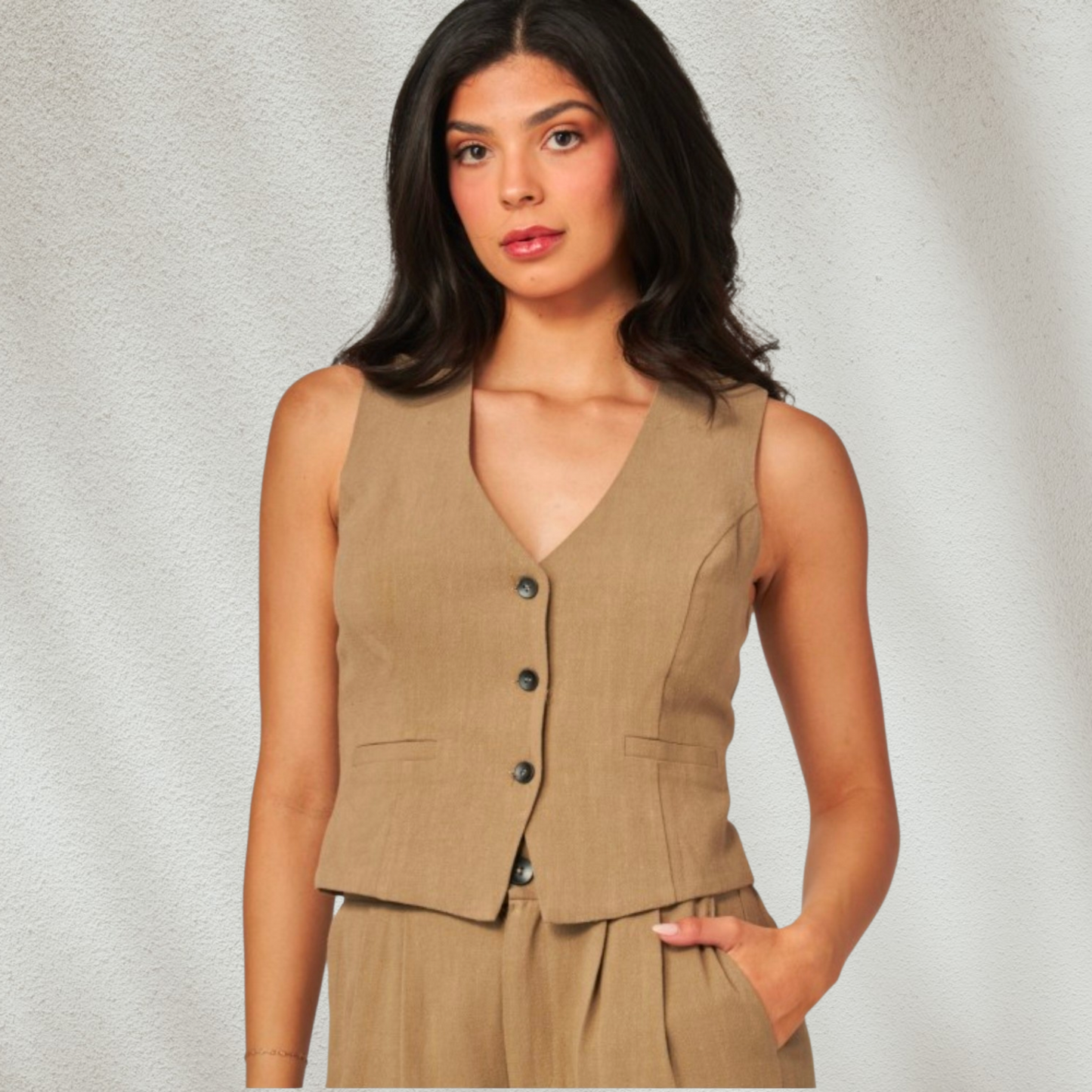 Kali Button-up V-neck Vest