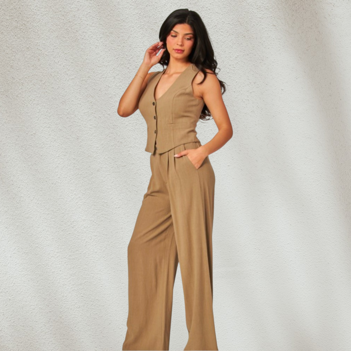 Kali Button-up V-neck Vest
