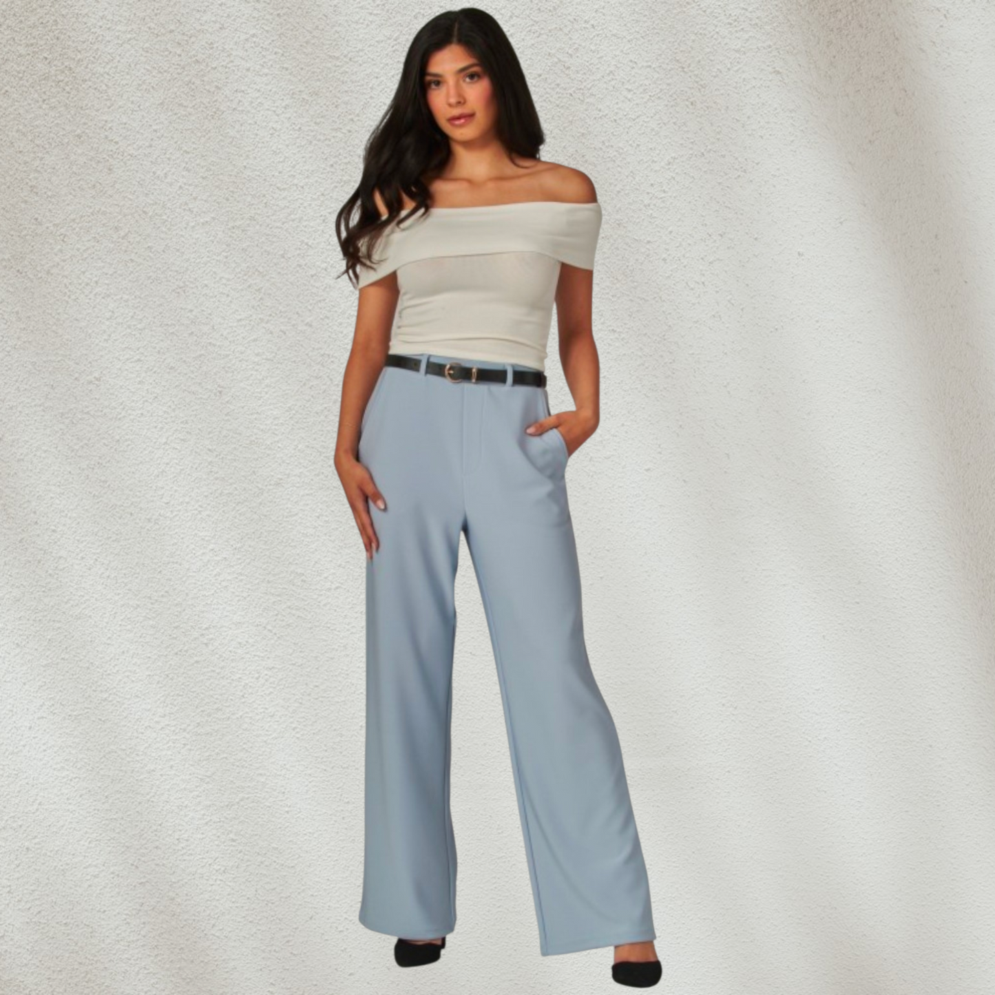 Camila High Rise Wide Leg Belted Pants