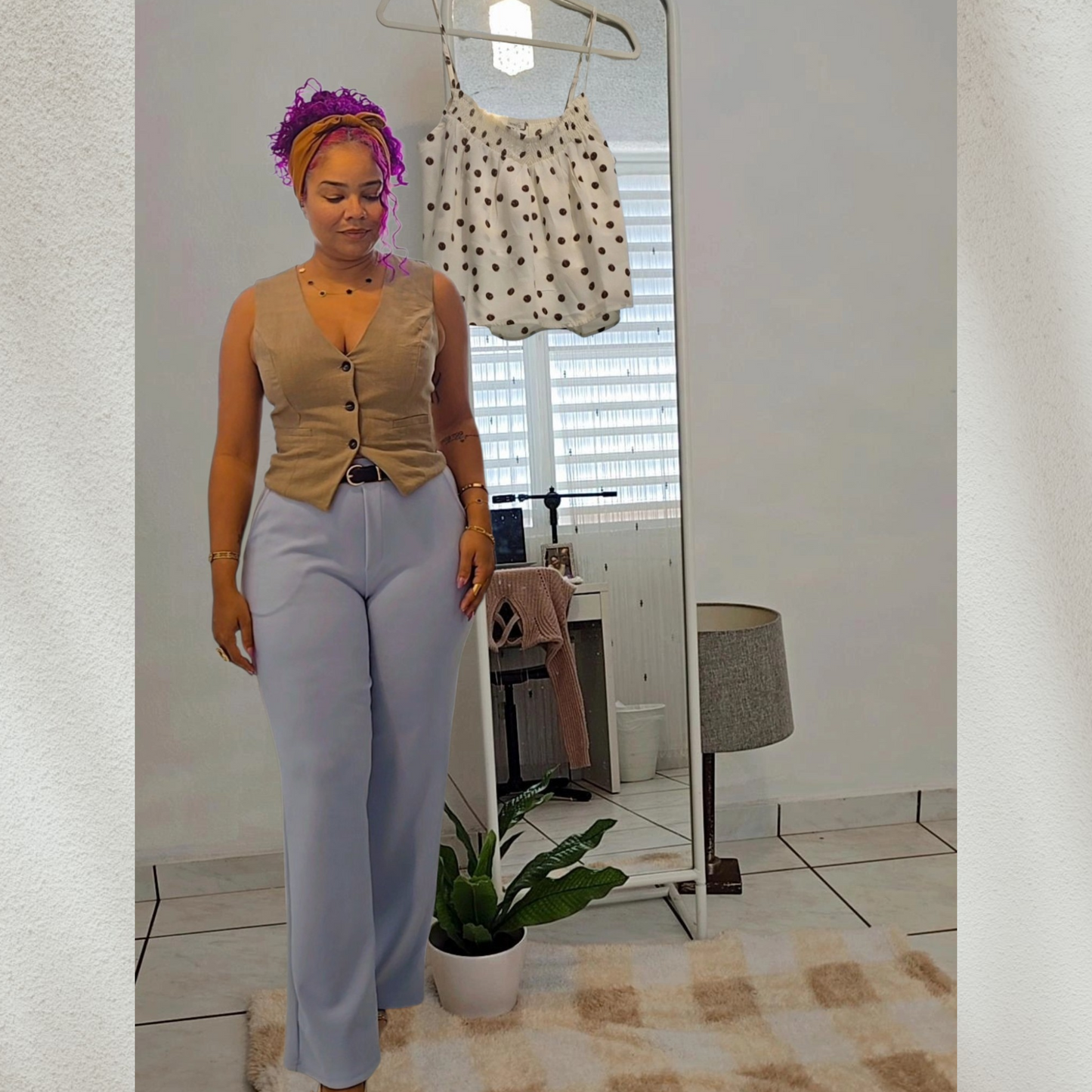 Camila High Rise Wide Leg Belted Pants