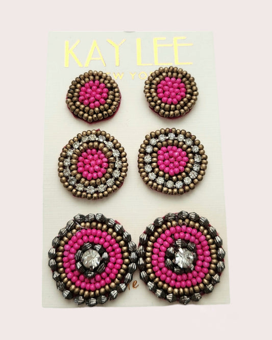 Fuschia Earrings Set