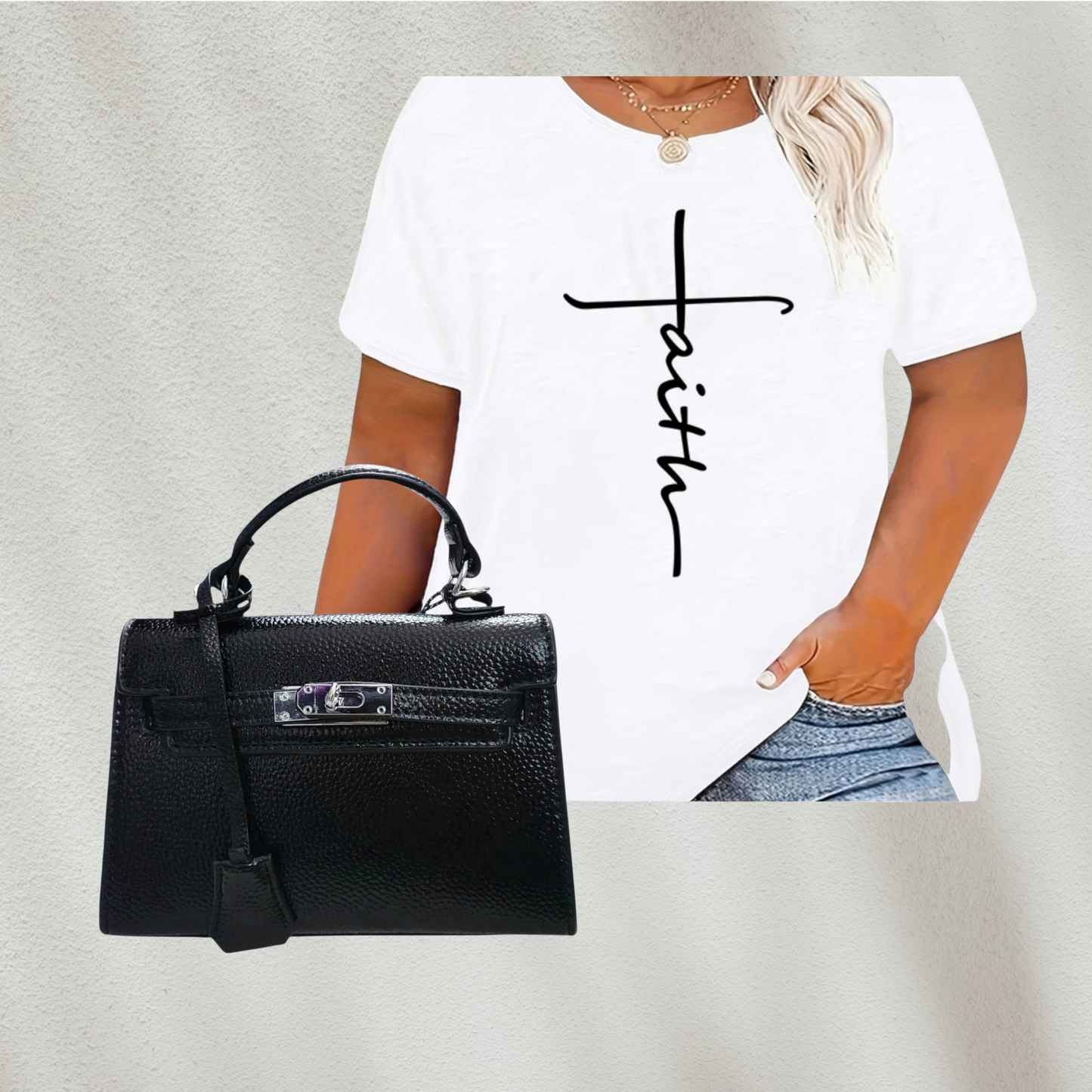 Bundle Shop The Look Básico Purple Curvy  - 2 Piezas A (1 Top + 1 Cartera)