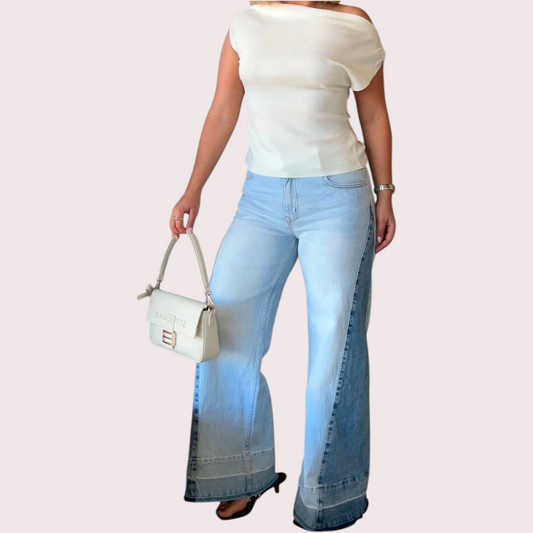 Vivi Two Toned Wide Leg Jean