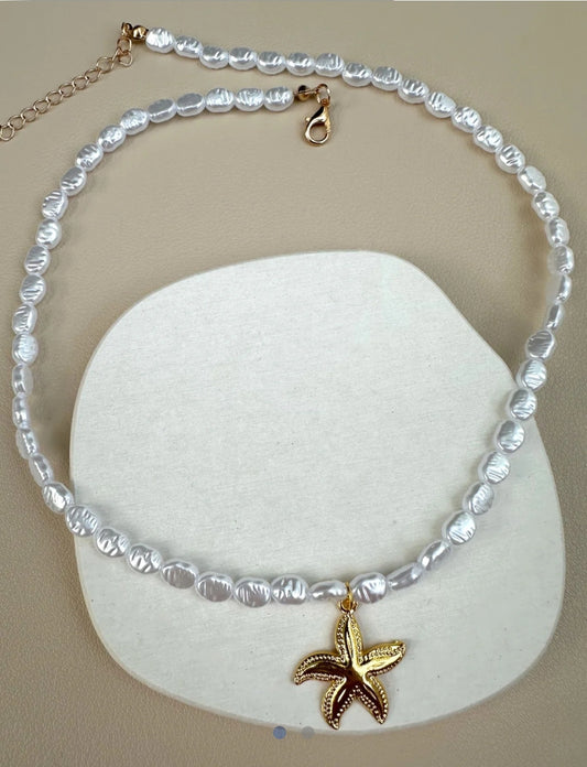 Pearl & Starfish Necklace