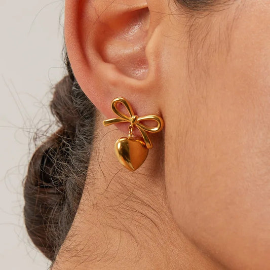 Heart & Bow Earrings