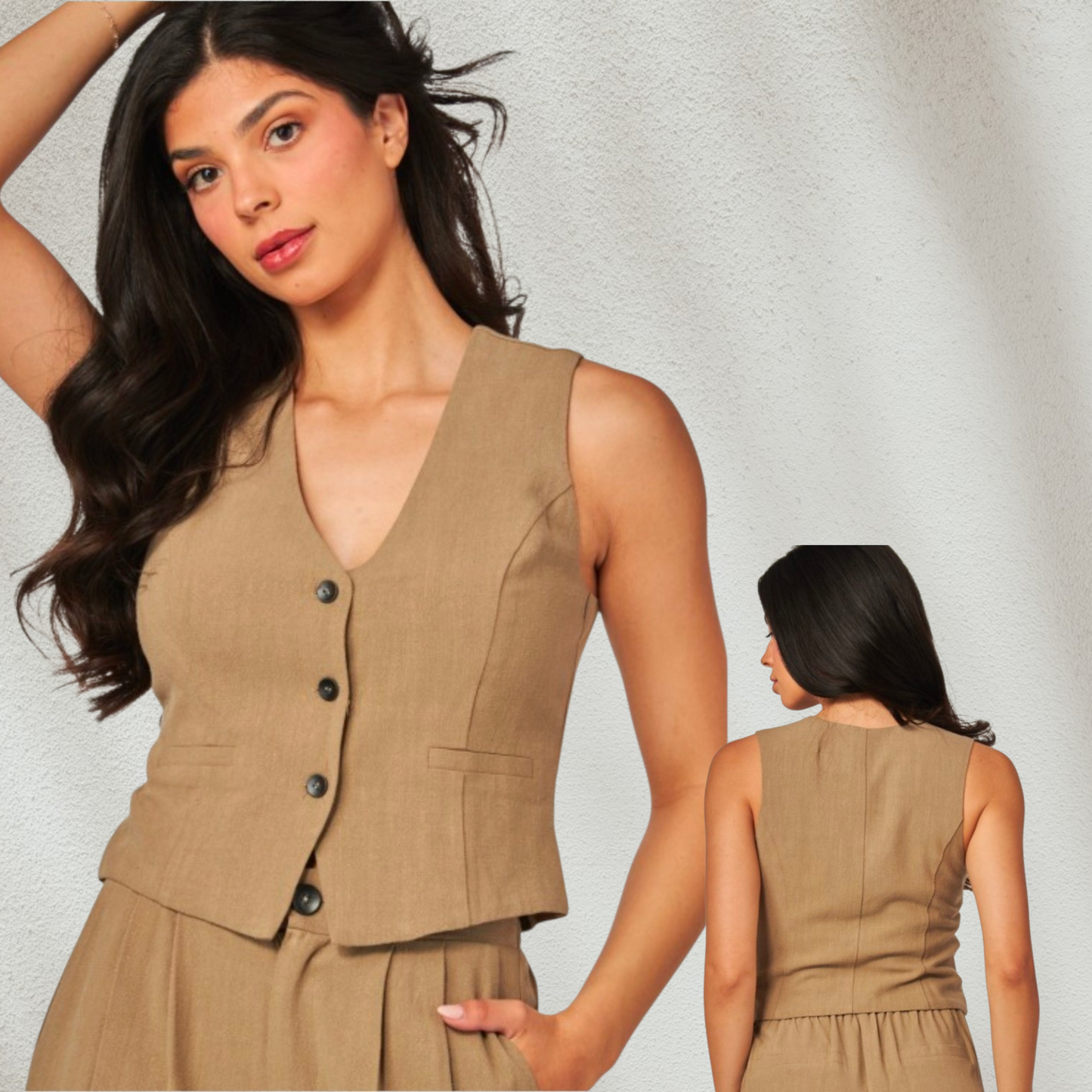 Kali Button-up V-neck Vest