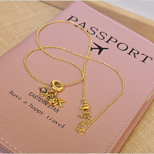 Pink Airplane Necklace
