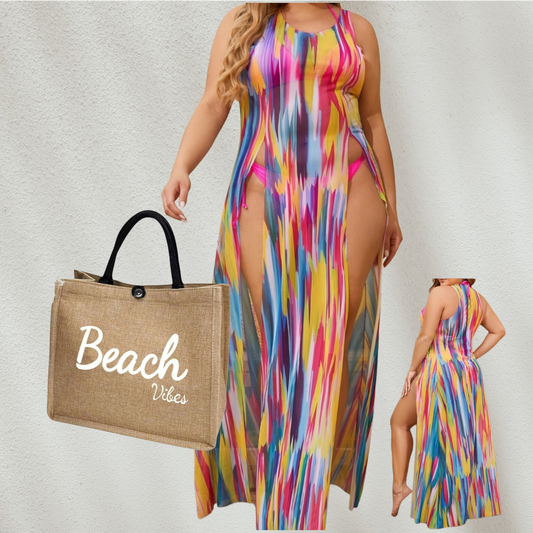 Bundle Shop The Summer Look Purple Curvy - 2 Piezas (1 Swimwear + 1 Cartera)
