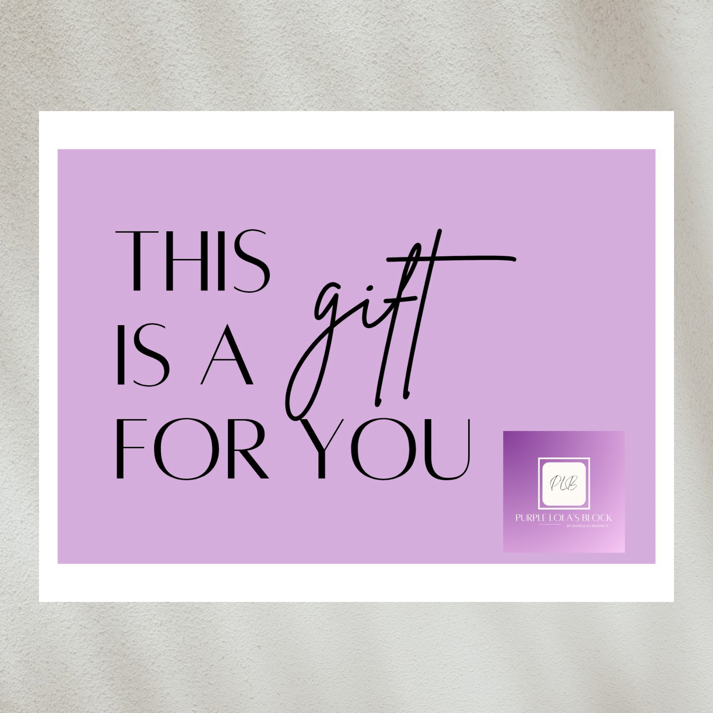 Tarjeta de regalo Purple Lola's Block