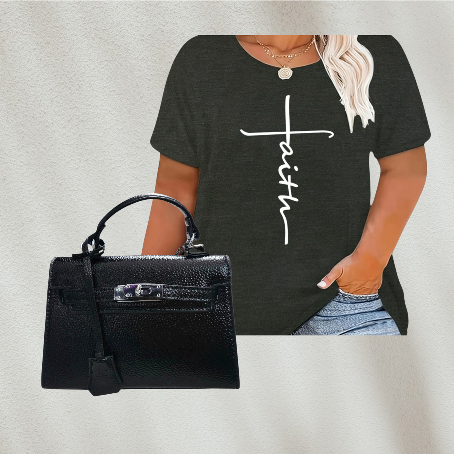 Bundle Shop The Look Básico Purple Curvy  - 2 Piezas A (1 Top + 1 Cartera)