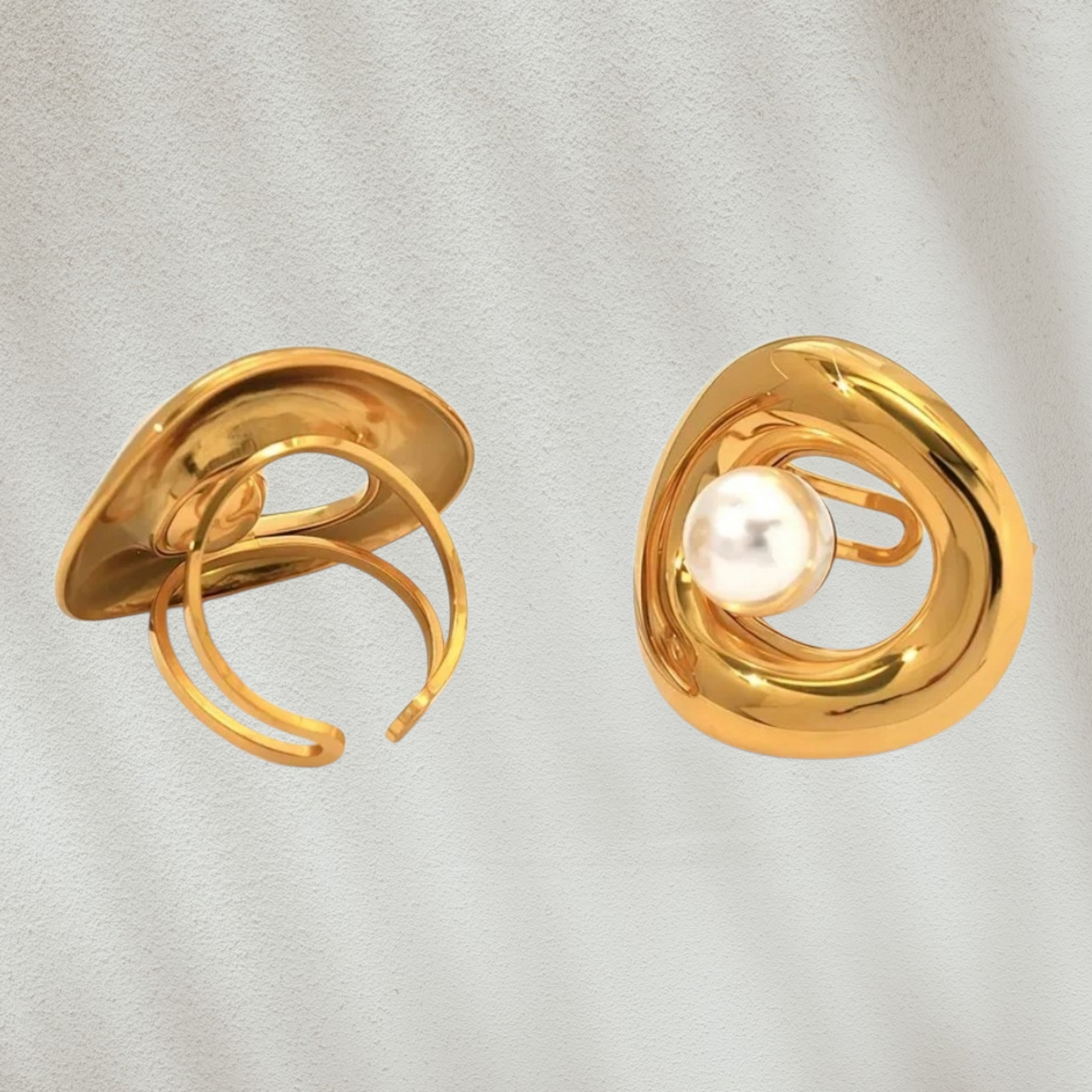 Pearl Open Gold Ring